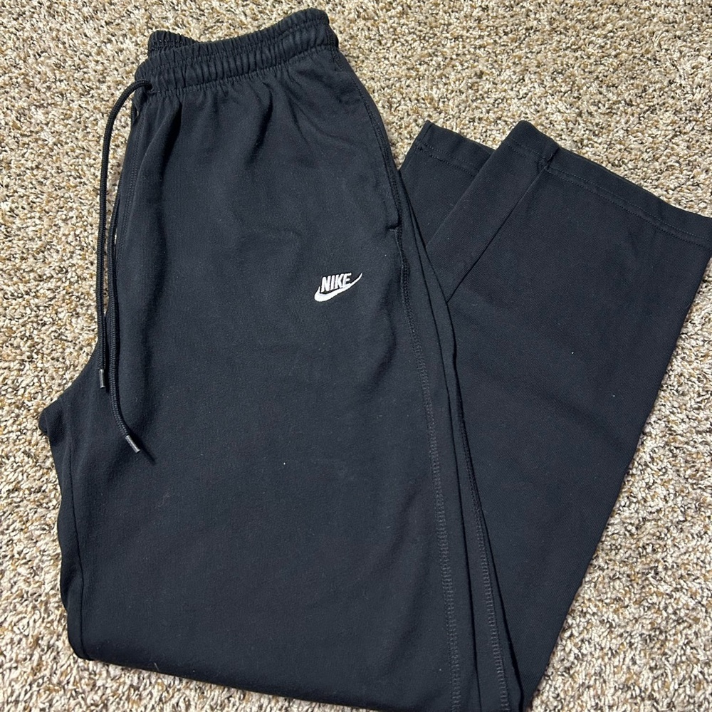 Men's Nike Black Knit Open-Hem Sweatpants Size: M